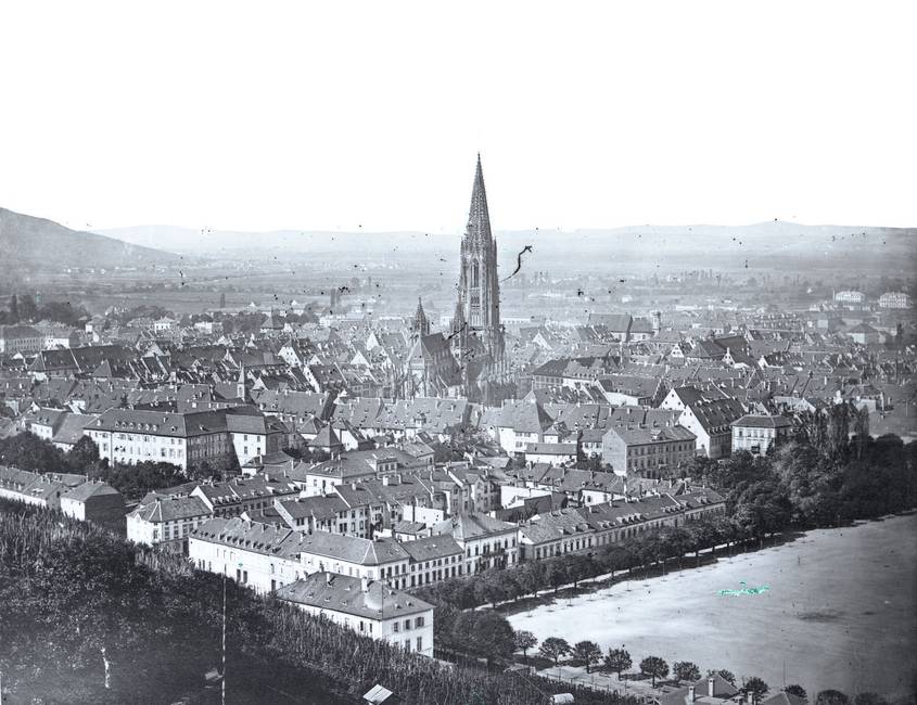 Stadtansicht von Freiburg von Nordosten