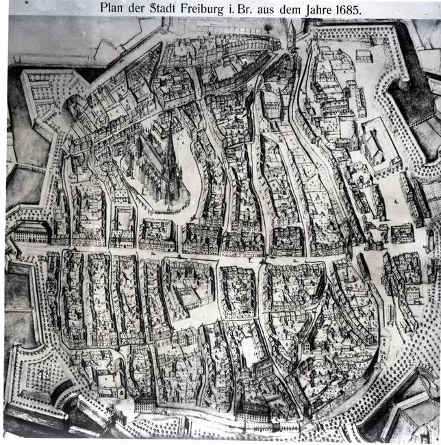 Historischer Stadtplan von Freiburg