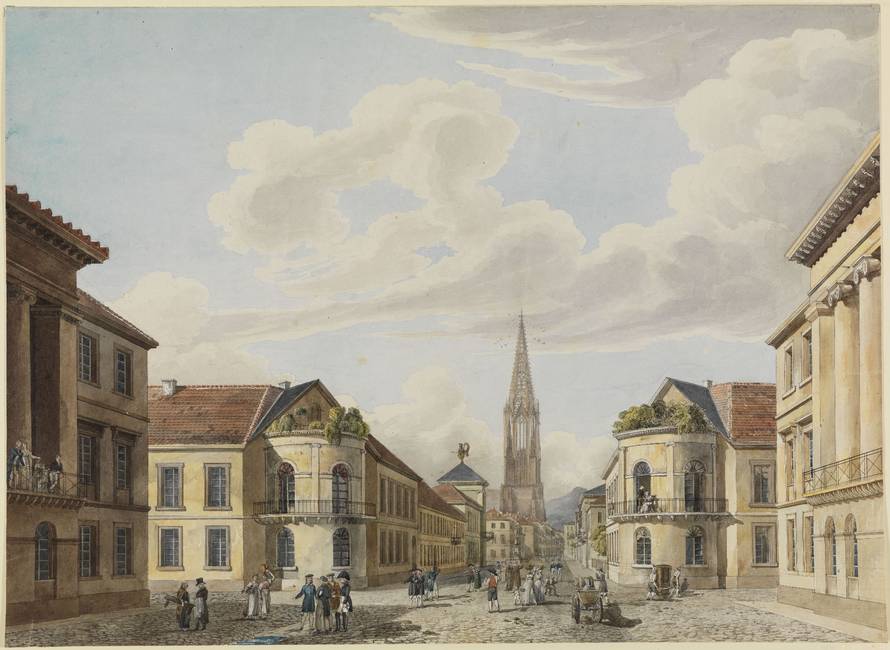 Historischer Blick auf Freiburg