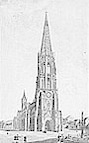 Historische Darstellung des Freiburger Münsters